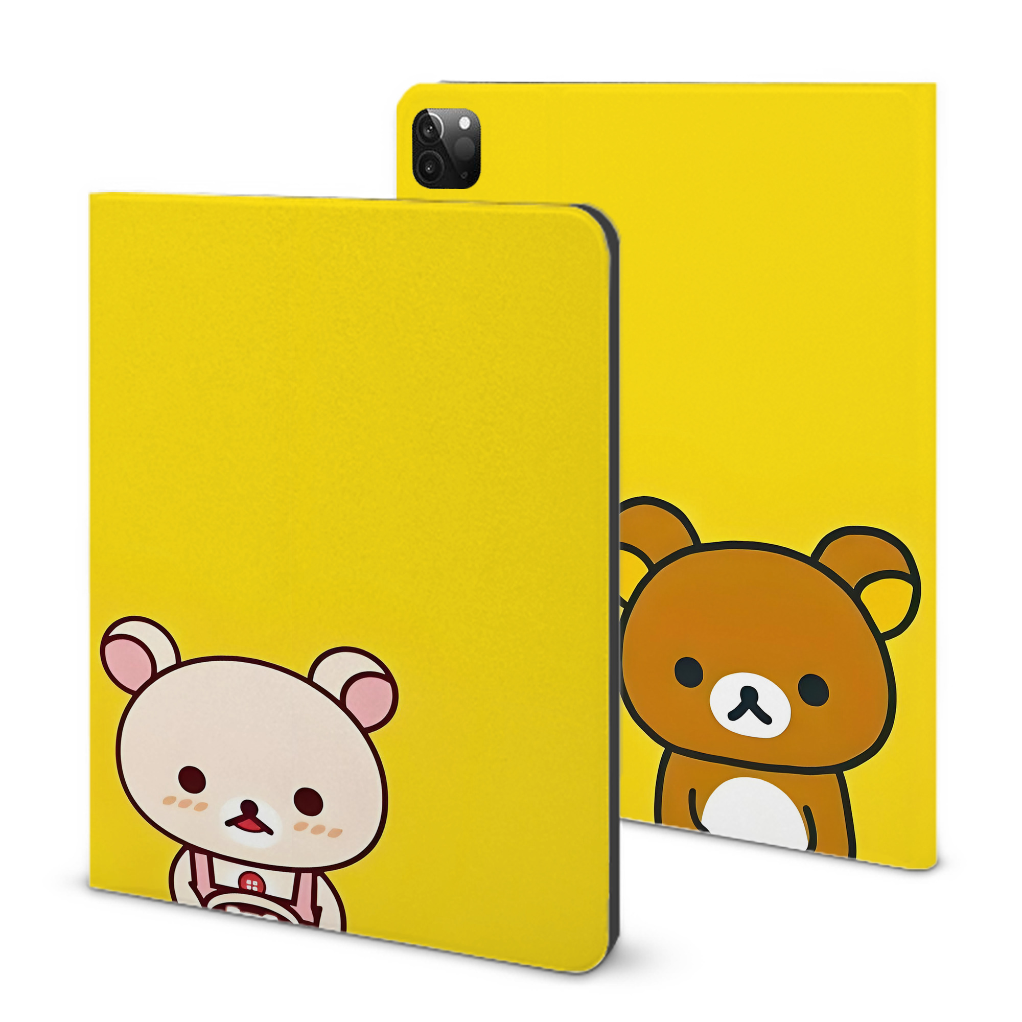 （画像用） リラックマ リラックマ キイロイトリ Rilakkuma Korilakkuma Kiiroitori IPadケース ペンホルダー付き ブックスタイルデザイン
